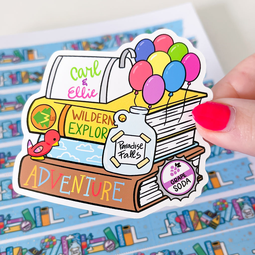 Adventure Book Stack Vinyl Die Cut Sticker