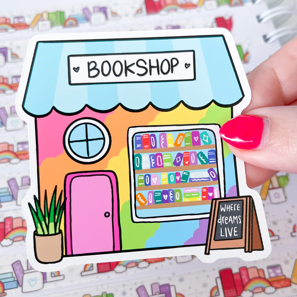 Rainbow Book Shop Vinyl Die Cut Sticker