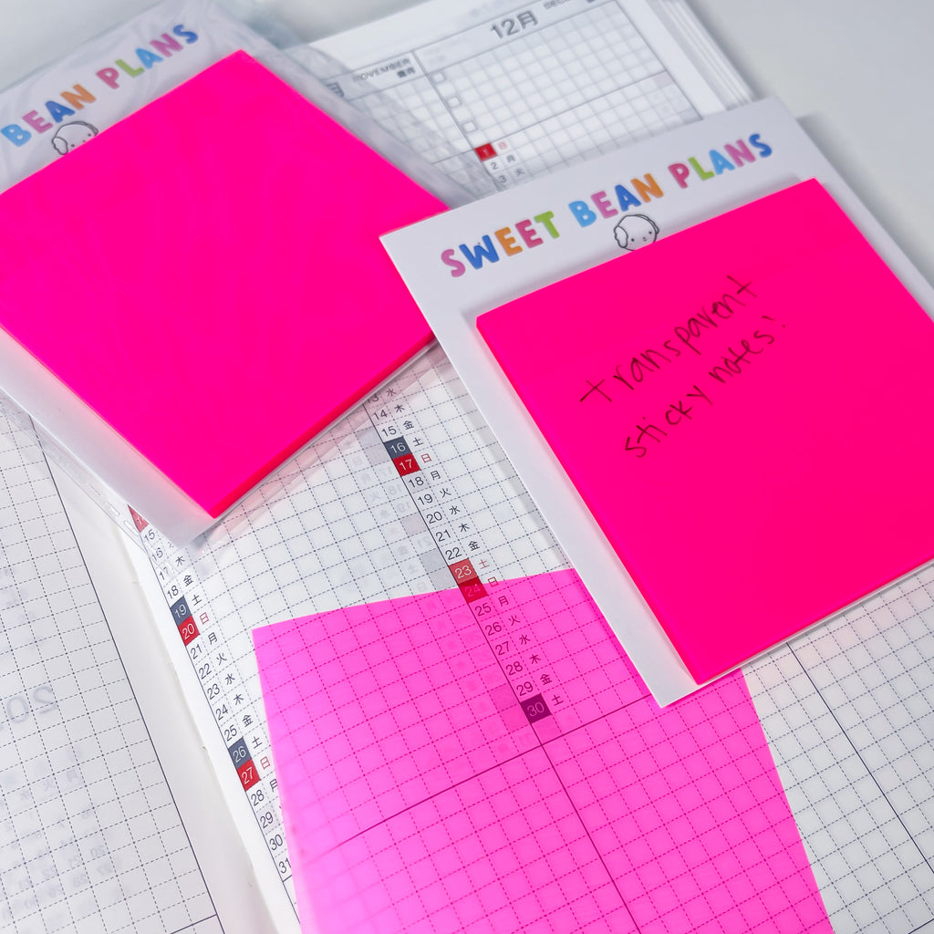 Hot Pink Transparent Sticky Notes