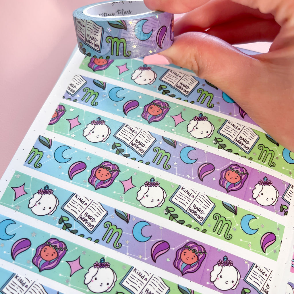 Holo Foil Virgo Bean Washi Tape (15mm)