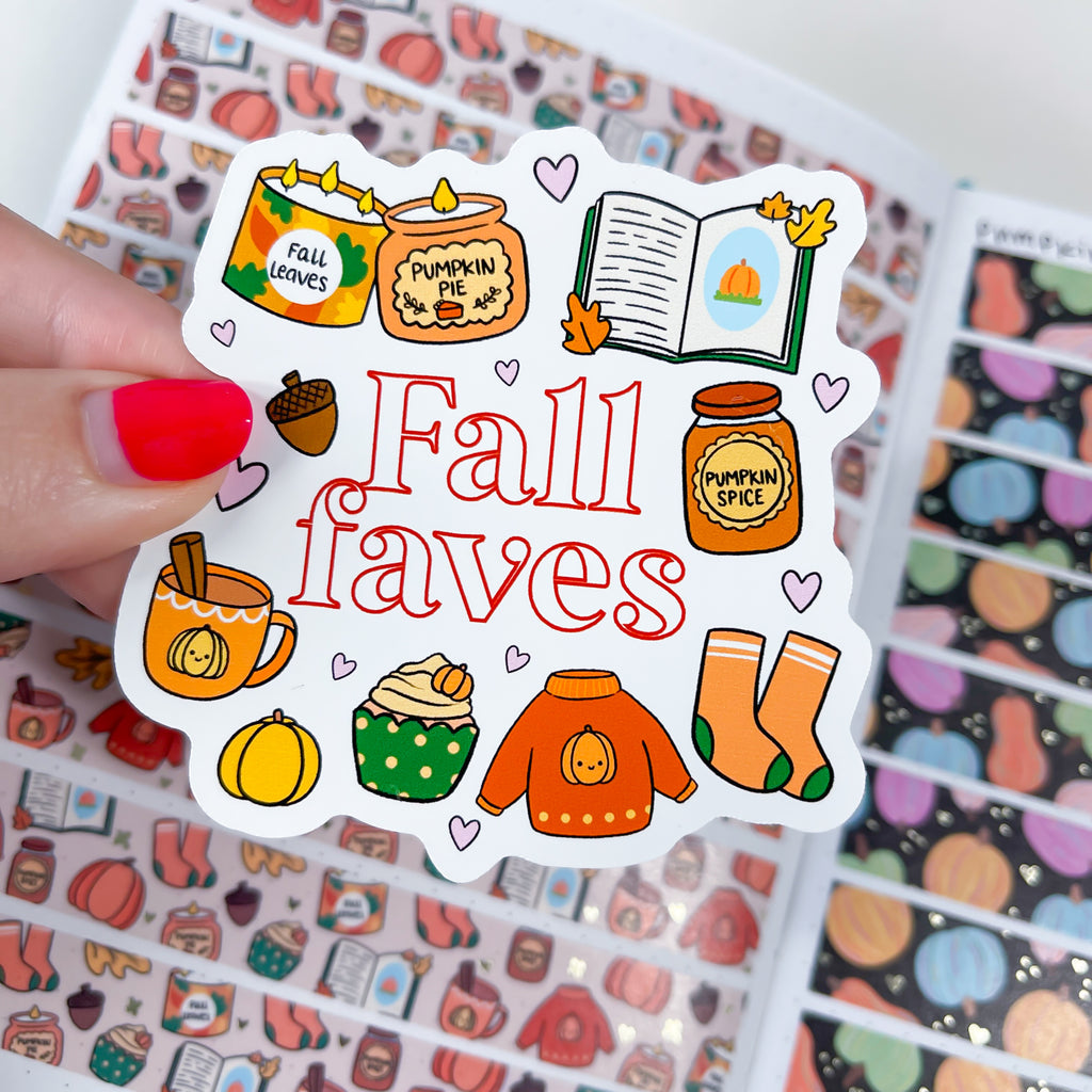 Fall Favorites Vinyl Die Cut Sticker