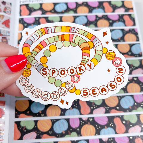 Halloween Friendship Bracelet Vinyl Die Cut Sticker