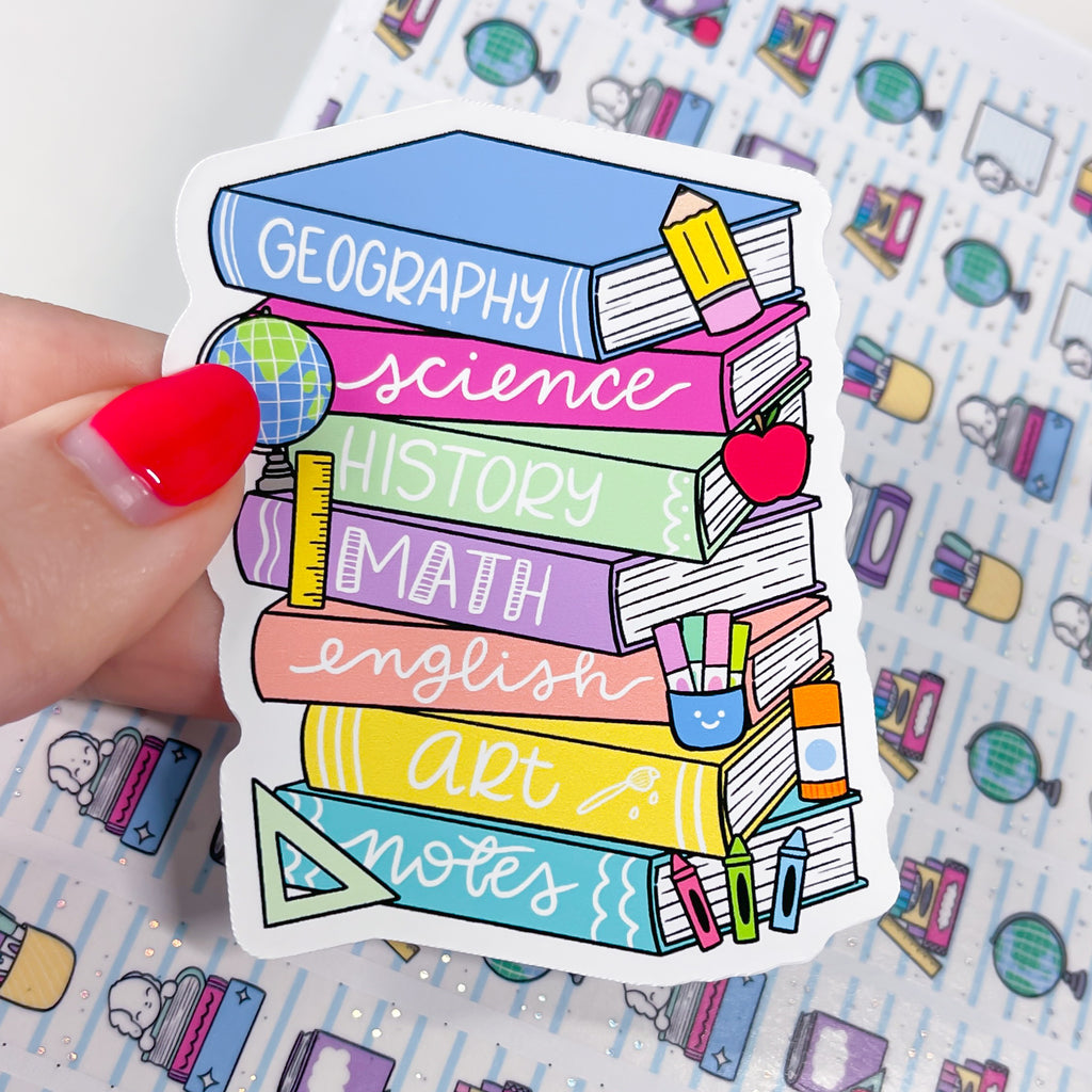 School Subject Books Vinyl Die Cut Sticker