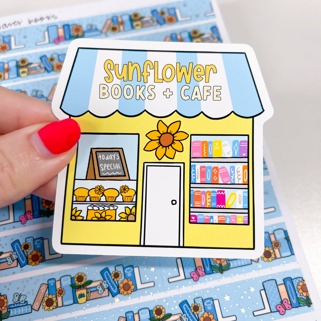 Sunflower Cafe Vinyl Die Cut Sticker