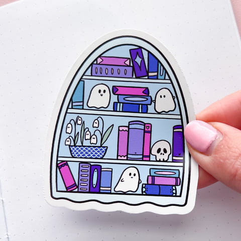 Ghost Bookcase Vinyl Die Cut Sticker