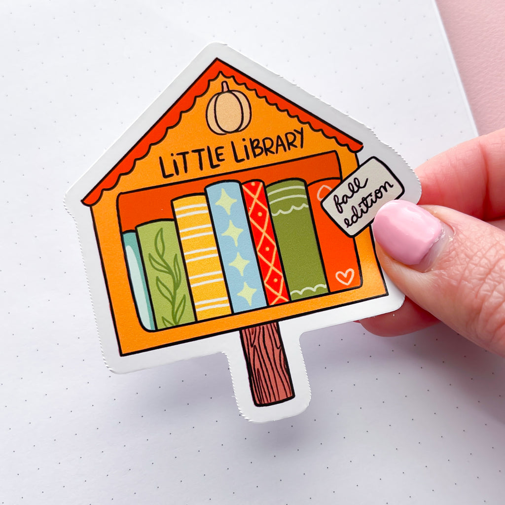 Little Fall Library Vinyl Die Cut Sticker