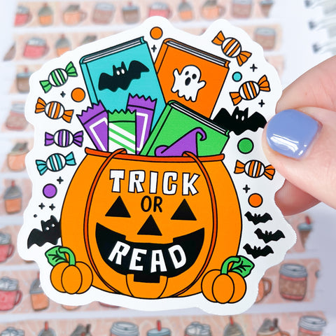 Trick or Read Vinyl Die Cut Sticker