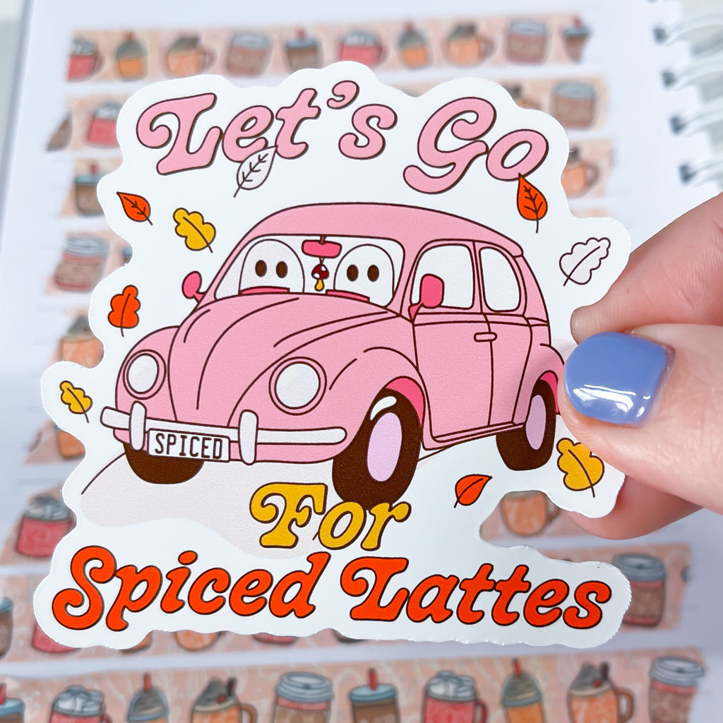 Getting Spiced Lattes Vinyl Die Cut Sticker