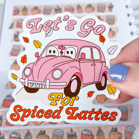 Getting Spiced Lattes Vinyl Die Cut Sticker