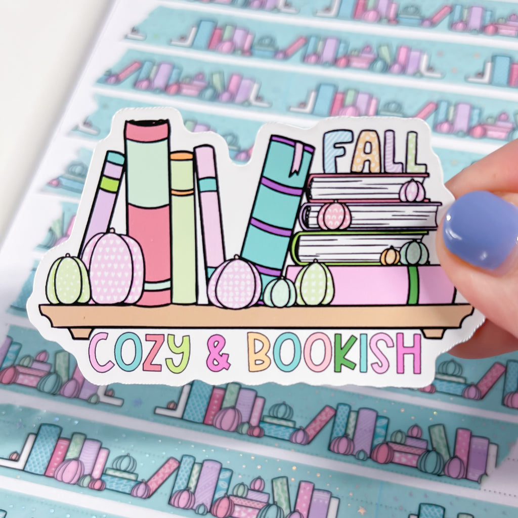 Cozy & Bookish Fall Vinyl Die Cut Sticker