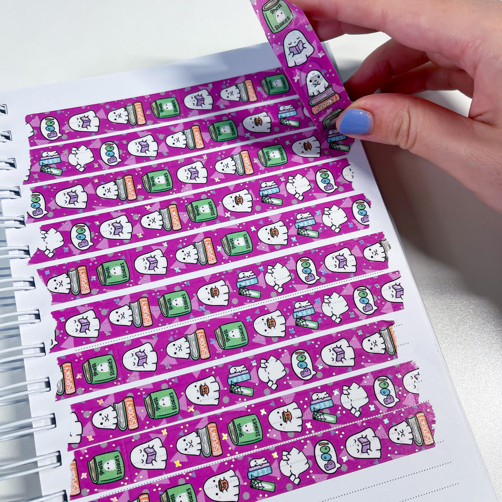 Holo Foil Bookish Ghosts Washi Tape (15mm)