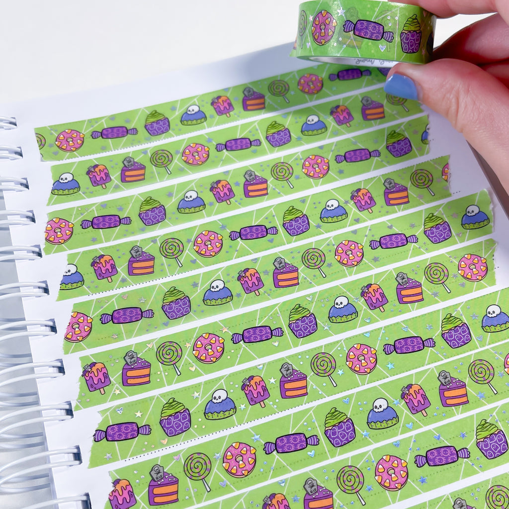 Holo Foil Halloween Snacks Washi Tape (15mm)