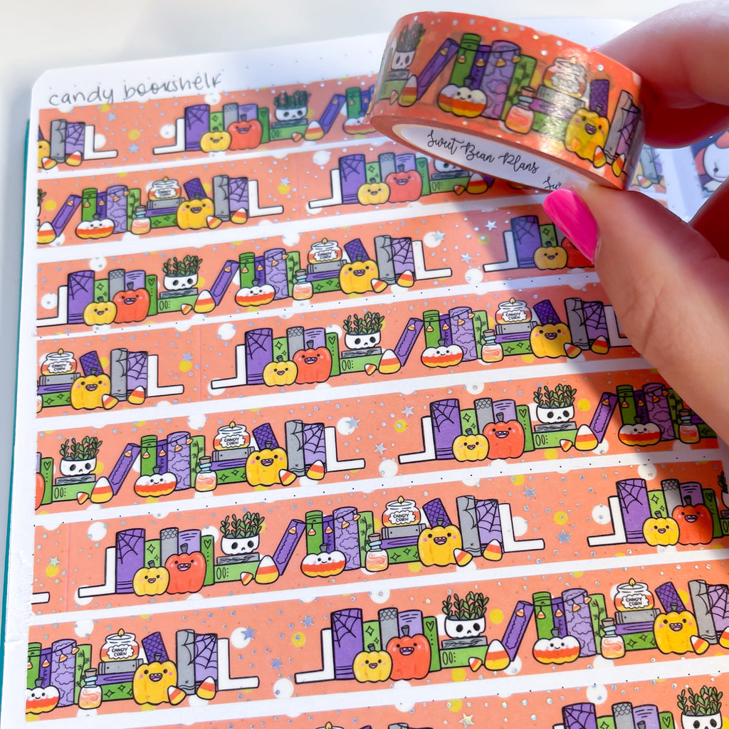 Holo Foil Candy Bookshelf Halloween Washi Tape (15mm)