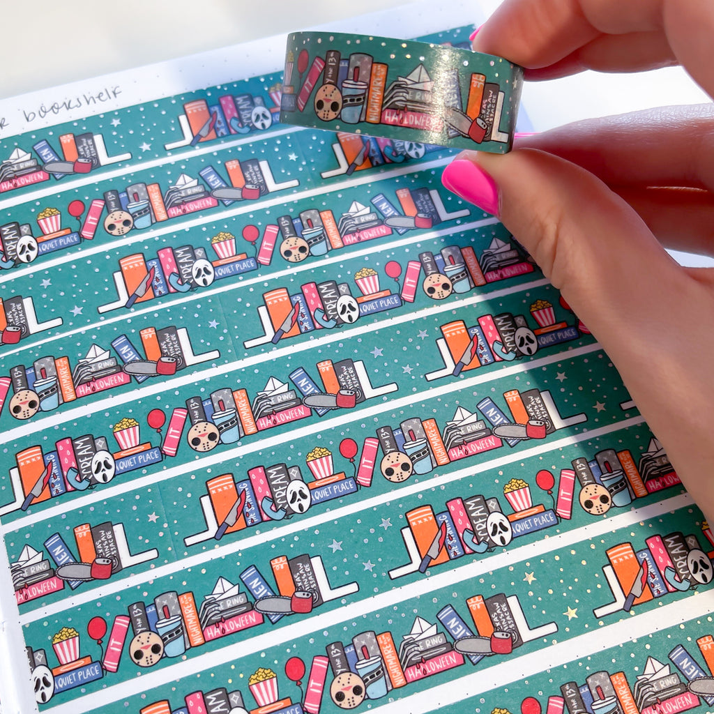 Holo Foil Horror Bookshelf Washi Tape (15mm)