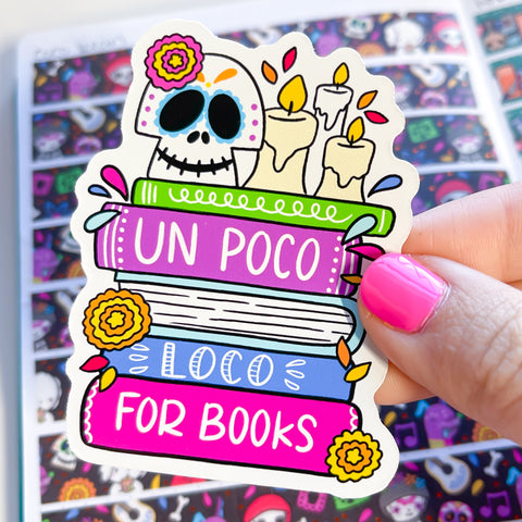 Loco For Books Halloween Vinyl Die Cut Sticker