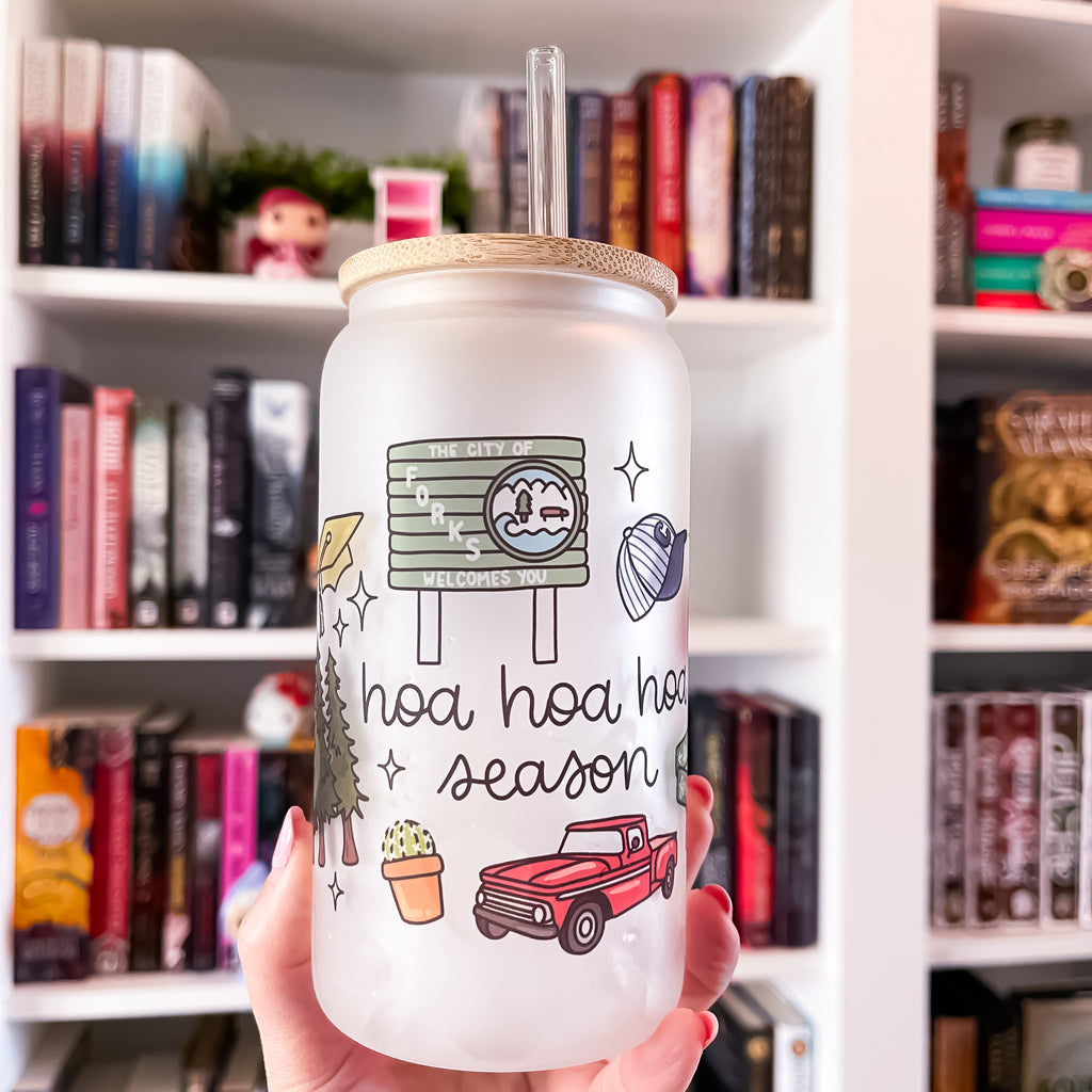 Hoa Season Frosted Can Glass Cup