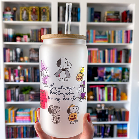 Halloween Peanut Frosted Can Glass Cup