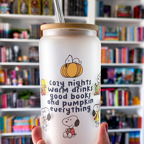 Fall Peanut Frosted Can Glass Cup