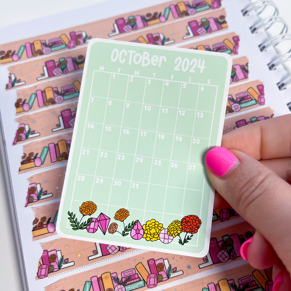 October 2024 Calendar Vinyl Die Cut Sticker