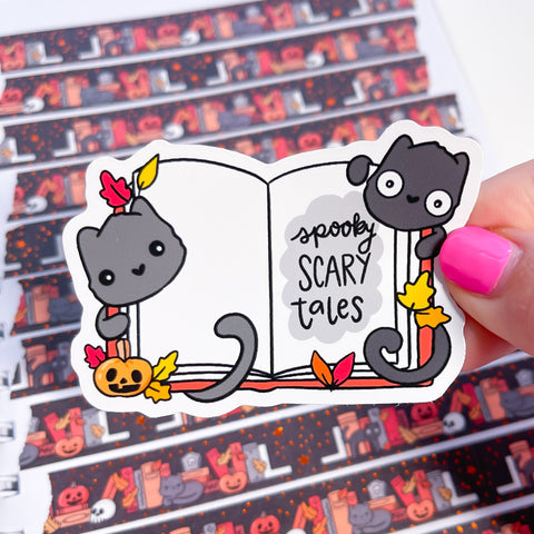 Spooky Scary Tales Book Vinyl Die Cut Sticker