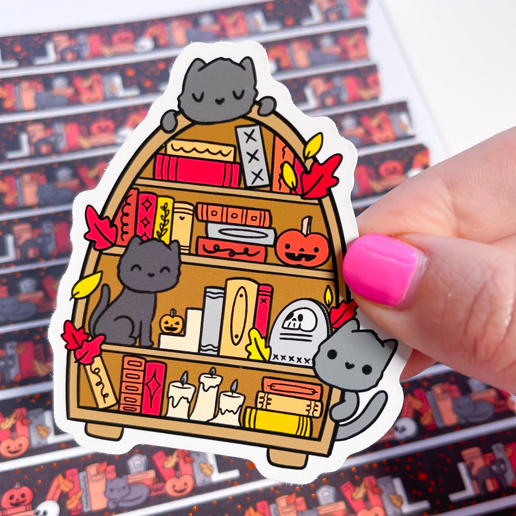 Halloween Bookcase Vinyl Die Cut Sticker