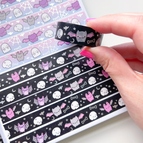 Holo Foil BLACK Bats (Restock) Washi Tape (15mm)