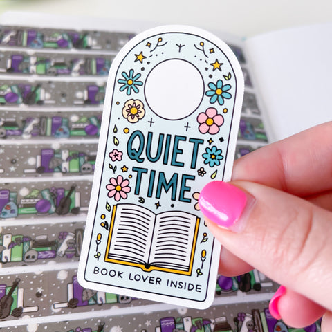 Quiet Time, Reading Vinyl Die Cut Sticker