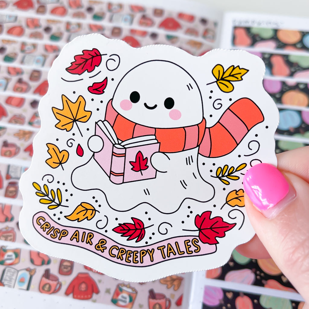 Crisp Air & Creepy Books Vinyl Die Cut Sticker