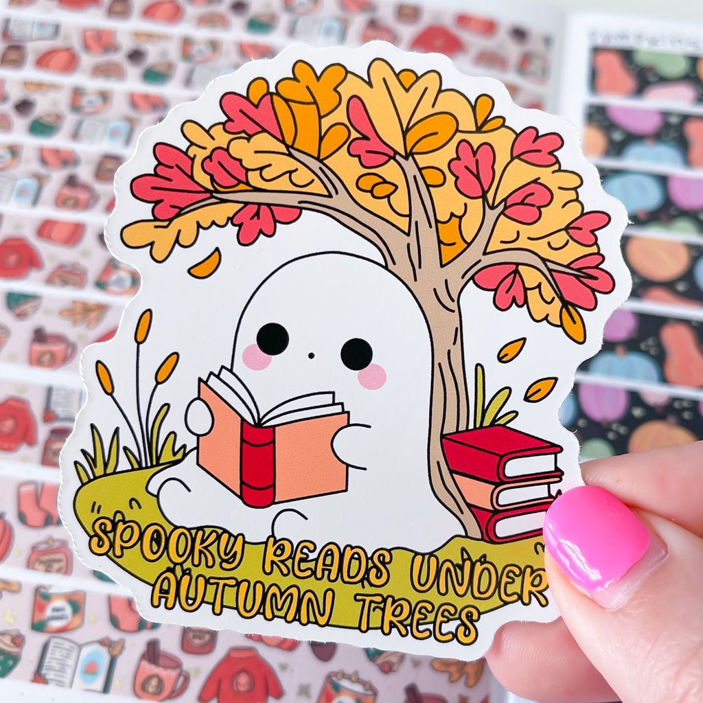 Reading Autumn Trees Vinyl Die Cut Sticker