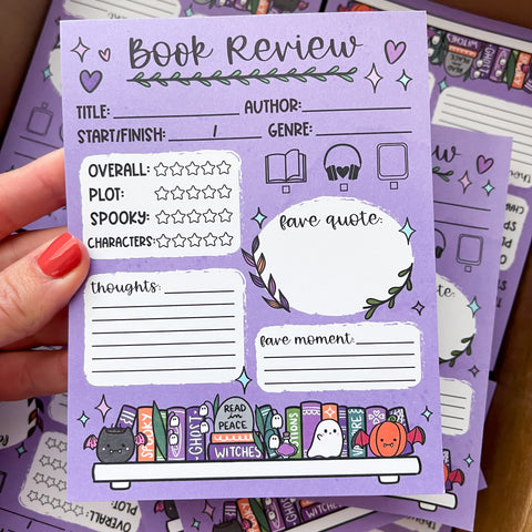 Halloween Reading Book Review Notepad