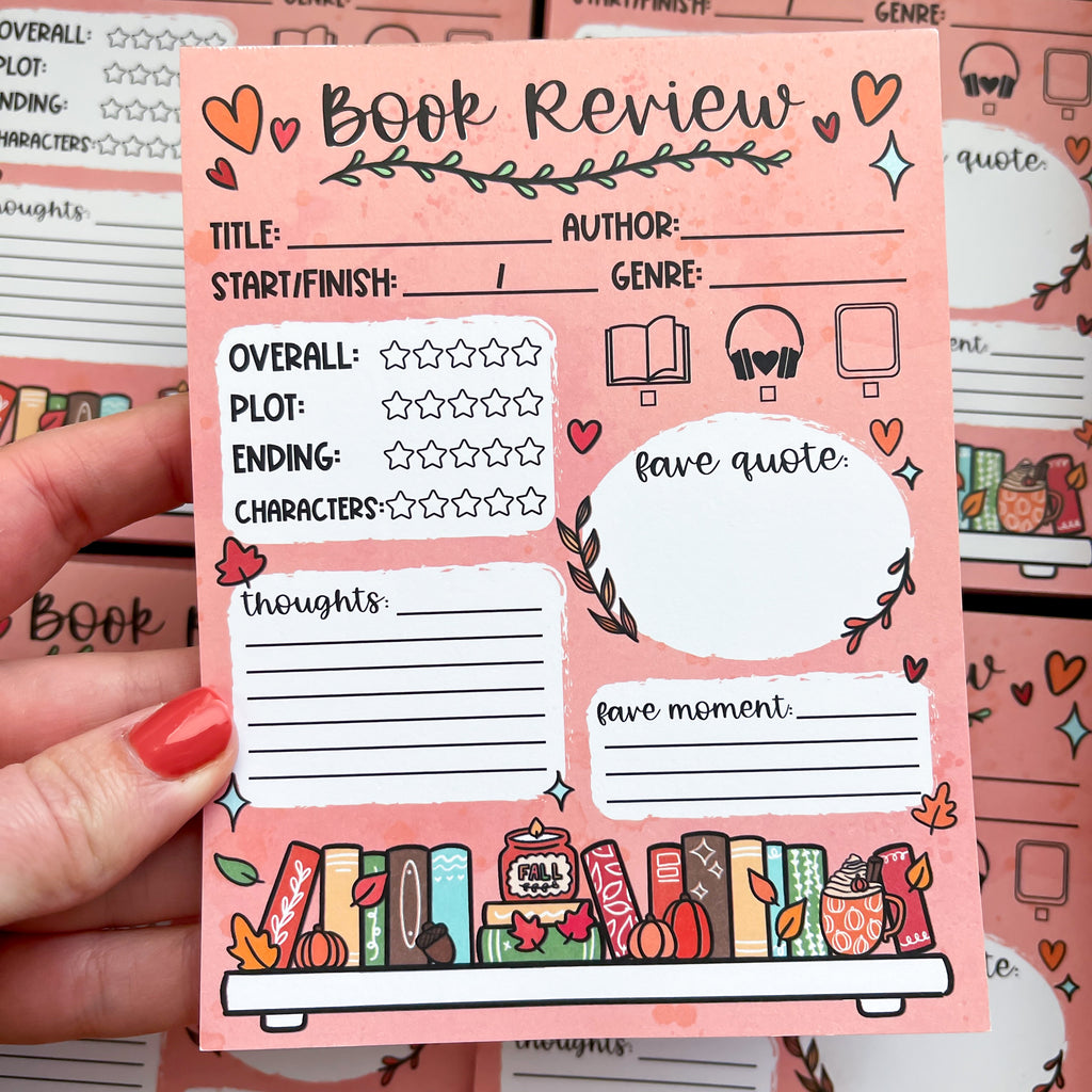 Fall Reading Book Review Notepad
