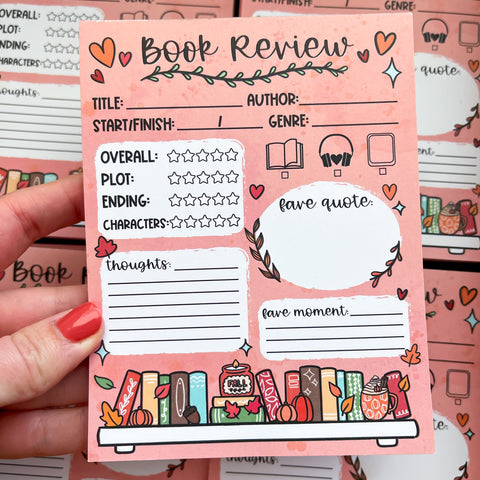 Fall Reading Book Review Notepad
