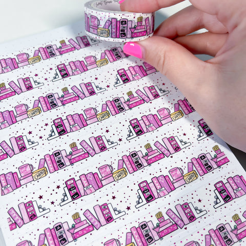 Pink Foil Mean Bookshelf 2.0 Washi Tape (15mm)