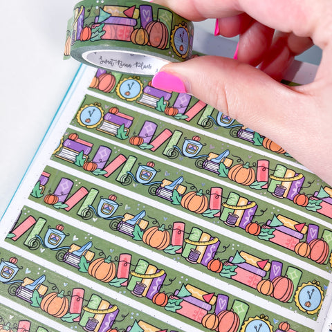 Holo Foil Princess Fall Bookshelf Washi Tape (15mm)