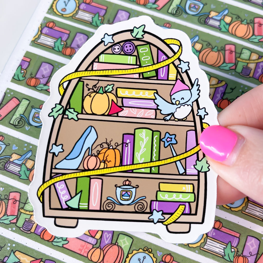 Pumpkin Princess Bookcase Vinyl Die Cut Sticker