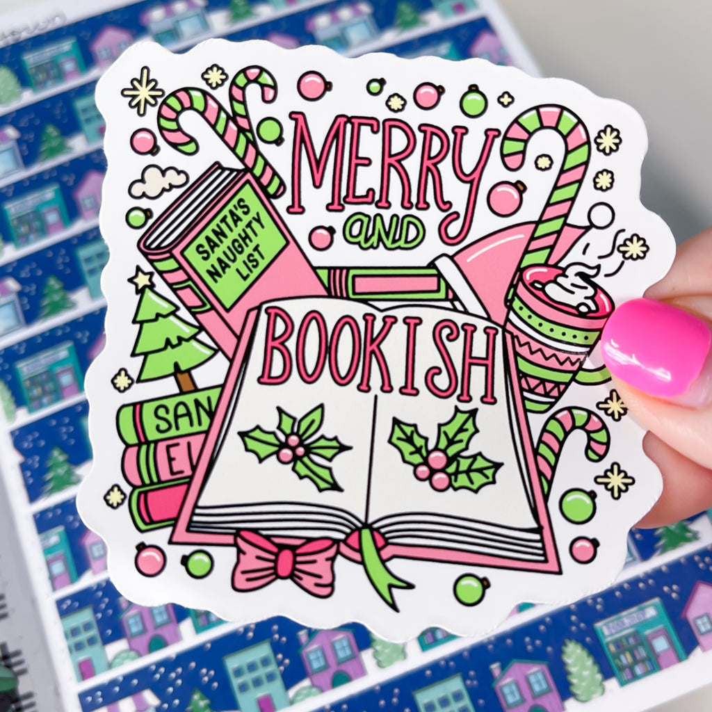 Merry & Bookish Vinyl Die Cut Sticker