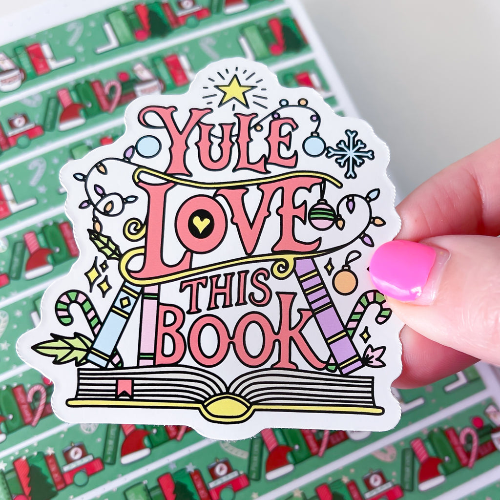 Yule Love Books Vinyl Die Cut Sticker