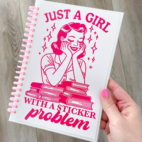 A5 Sticker Problem Pink Coil Reusable Sticker Book