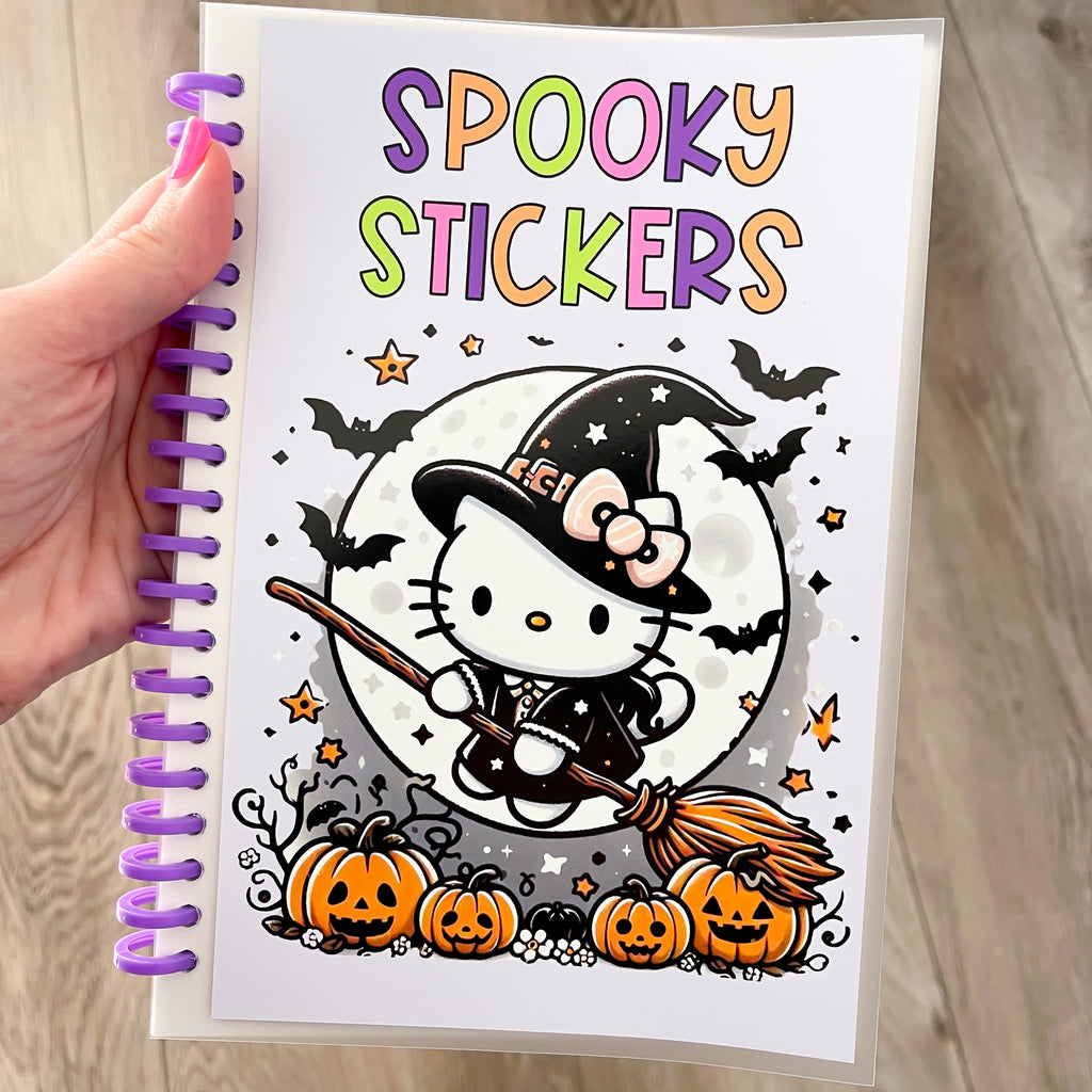 A5 Spooky Stickers Purple Coil Reusable Sticker Book