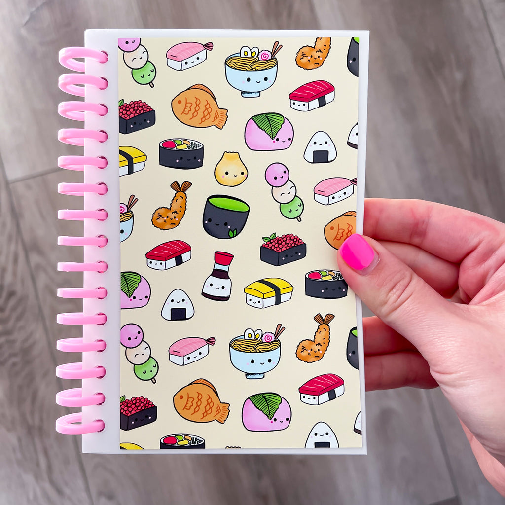 4x6 Sushi Doodles Pink Coil Reusable Sticker Book