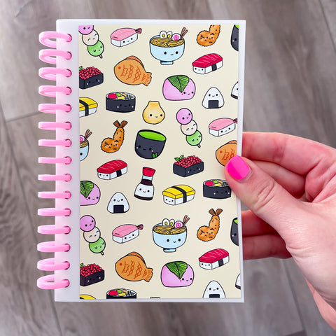 4x6 Sushi Doodles Pink Coil Reusable Sticker Book