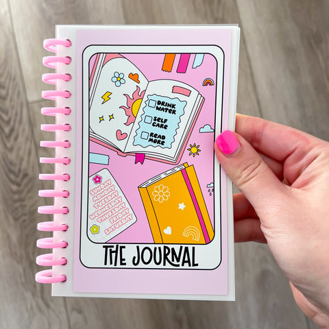 4x6 The Journal Tarot Pink Coil Reusable Sticker Book