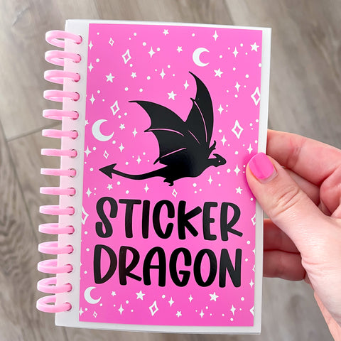 4x6 Sticker Dragon Pink Coil Reusable Sticker Book