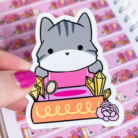 November Cat Reads Vinyl Die Cut Sticker