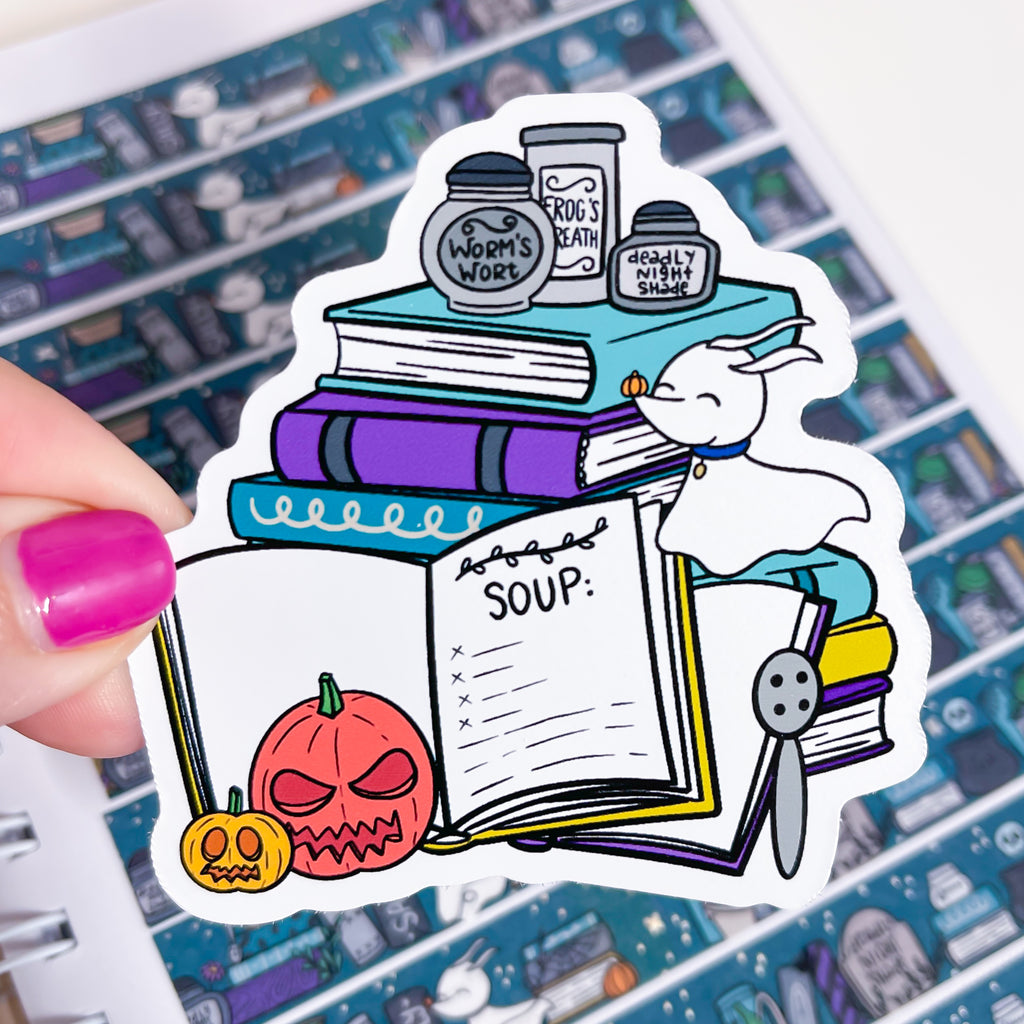 Sally's Book Stack Vinyl Die Cut Sticker