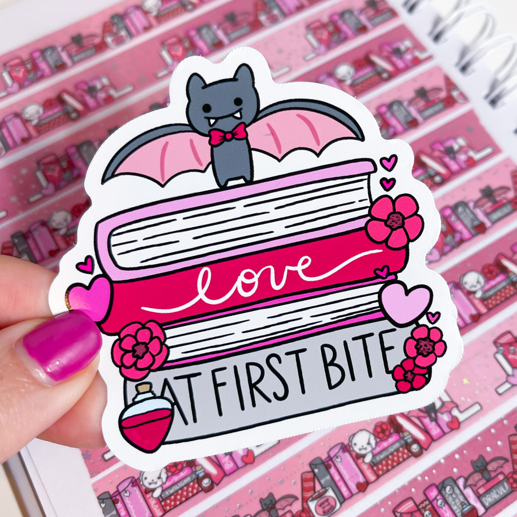 Love At First Bite Bookish Vinyl Die Cut Sticker