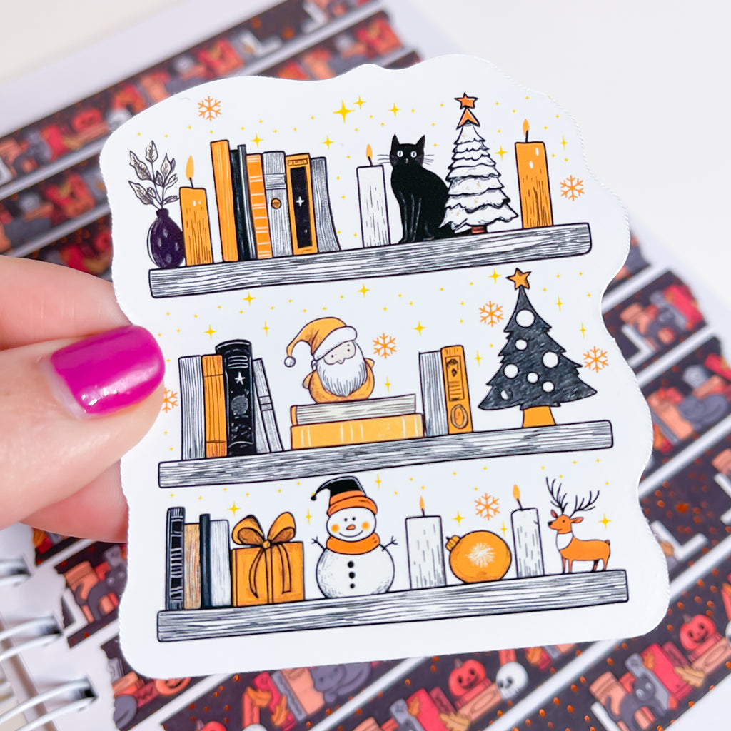 Spooky Christmas Shelves Vinyl Die Cut Sticker