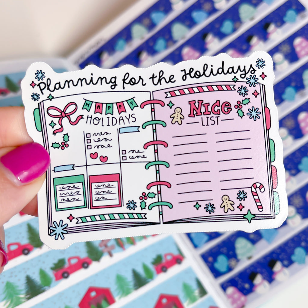 Holiday Planning Vinyl Die Cut Sticker