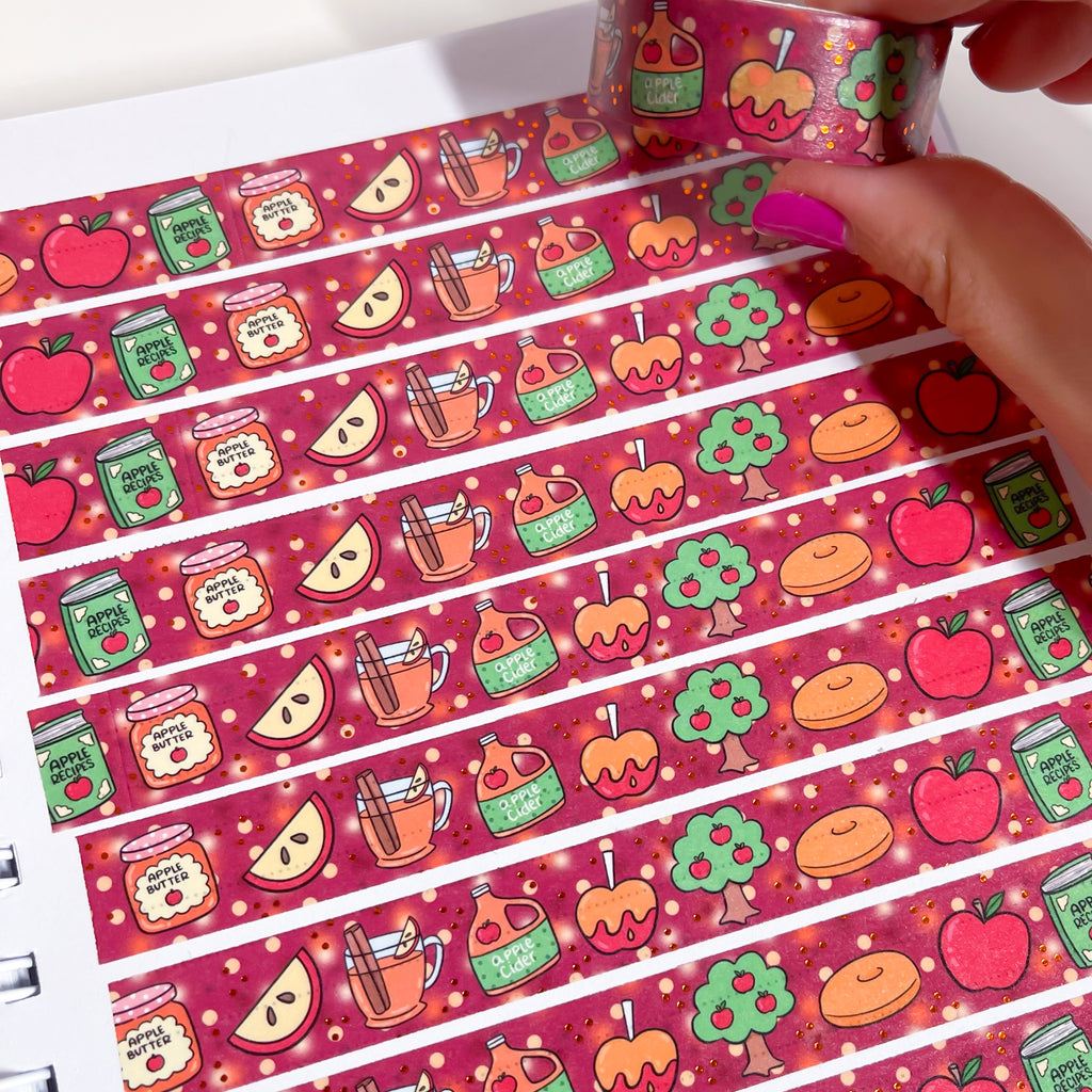 Orange Foil Apple Cider Washi Tape (15mm)