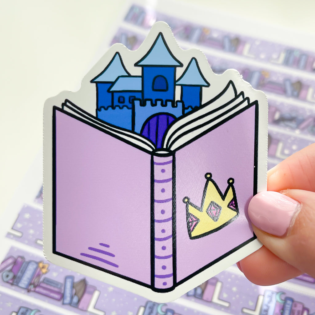 Fantasy Book Castle Vinyl Die Cut Sticker